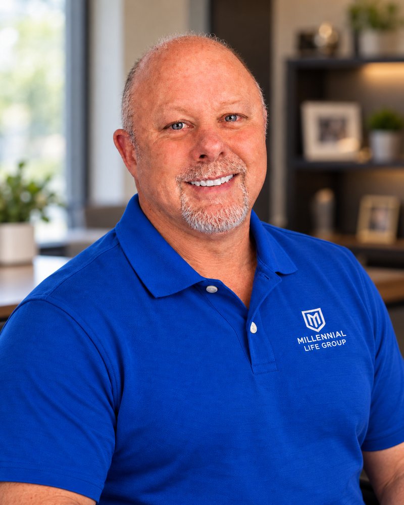 James Kaufer smiling in a blue Millennial Life Group polo