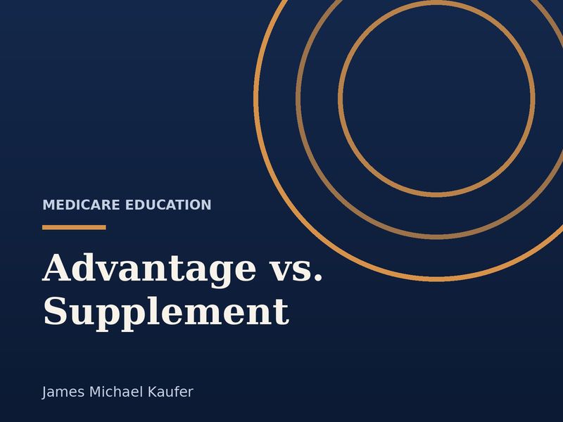 Medicare education graphic titled Medicare Advantage vs. Medicare Supplement